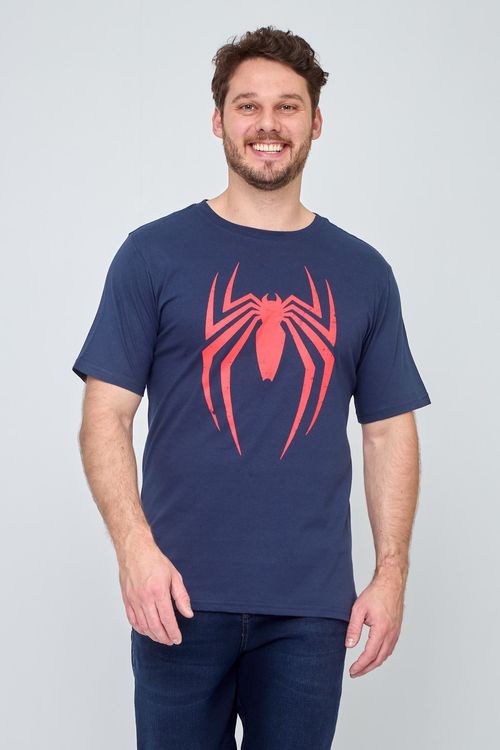 Camiseta Masculina Marvel Spider Man Azul Marinho