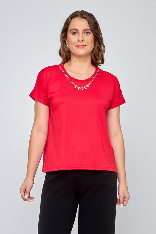Blusa Feminina com Corrente City Vermelha