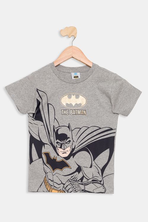 Camiseta Infantil Batman Mescla Tam 4 a 8
