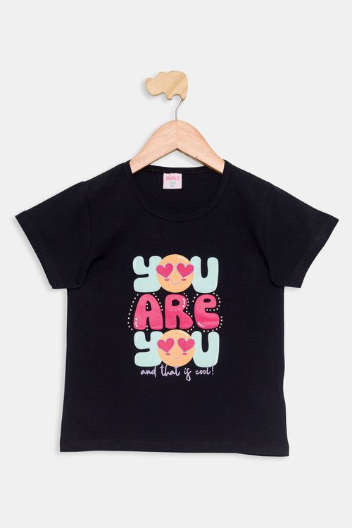 Blusa Juvenil You Are Preta Tam 10 a 16