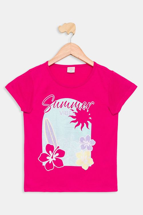 Blusa Juvenil Summer Rosa Médio Tam 10 a 16