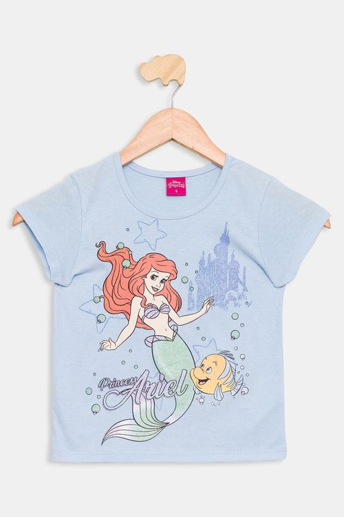 Blusa Infantil Ariel Azul Claro Tam 4 a 10
