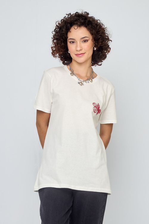 Blusa Feminina Oversized Borboleta Break Free Off White