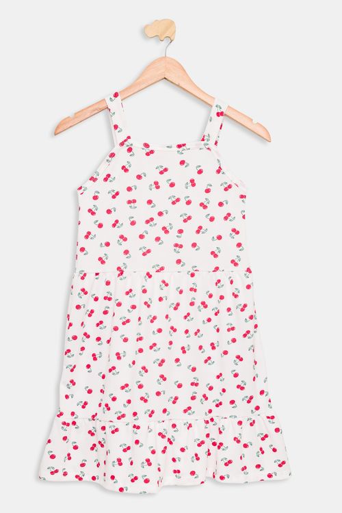 Vestido Juvenil Cerejas Off White Tam 10 a 16