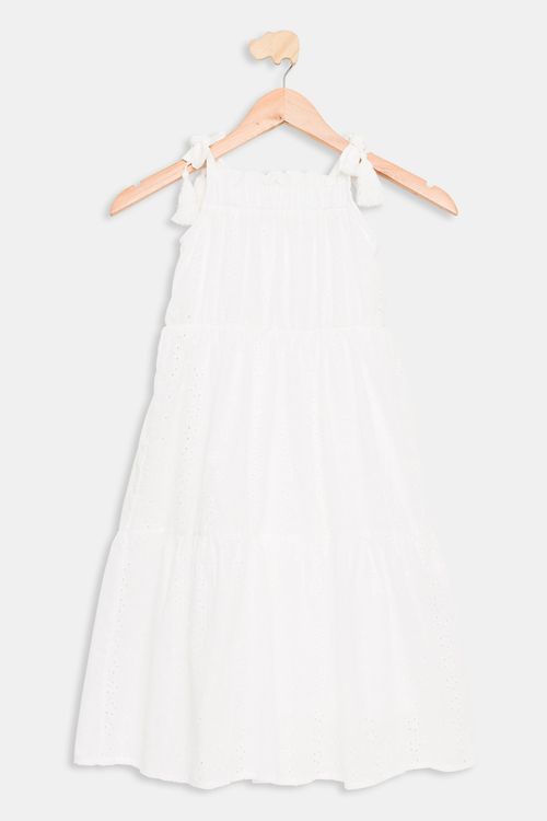 Vestido Juvenil Caedu Laise Branco Broderie 10-16 Anos
