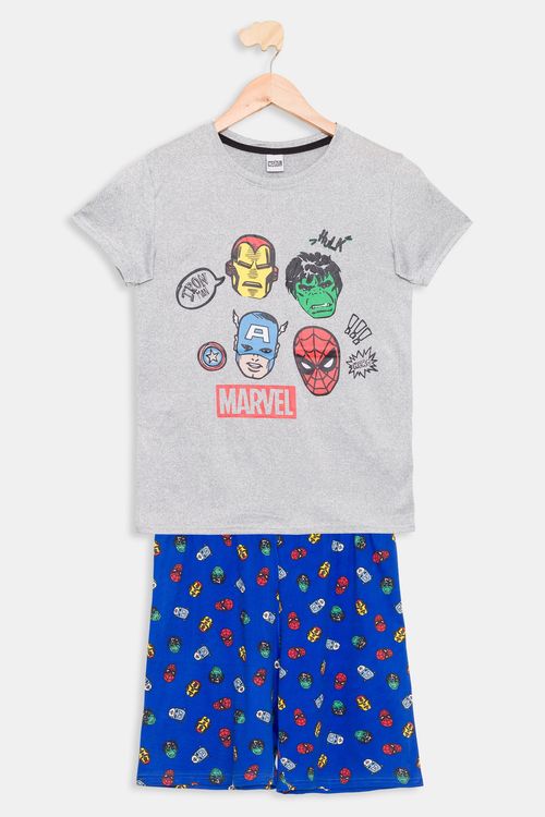 Pijama Infantil Marvel Mescla Tam 12 a 16