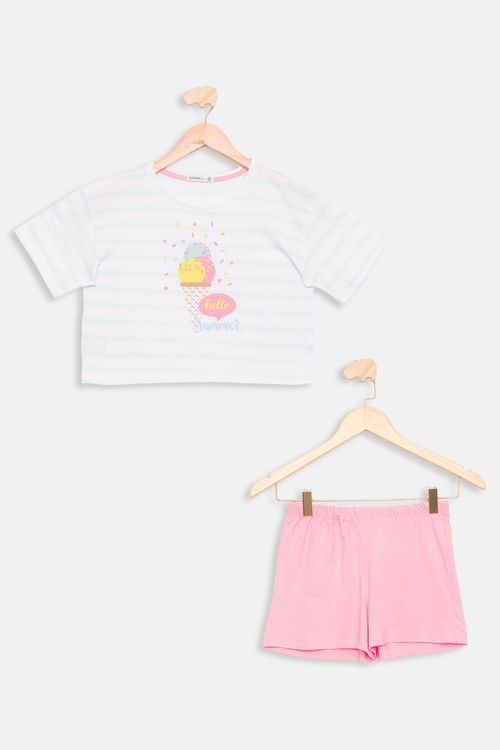 Pijama Infantil Sorvete Branco