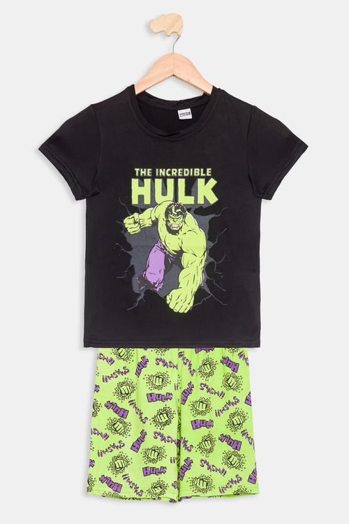 Pijama Infantil Hulk Preto Tam 4 a 10