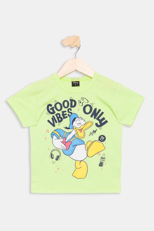 Camiseta Infantil Pato Donald Verde Claro Tam 1 a 3