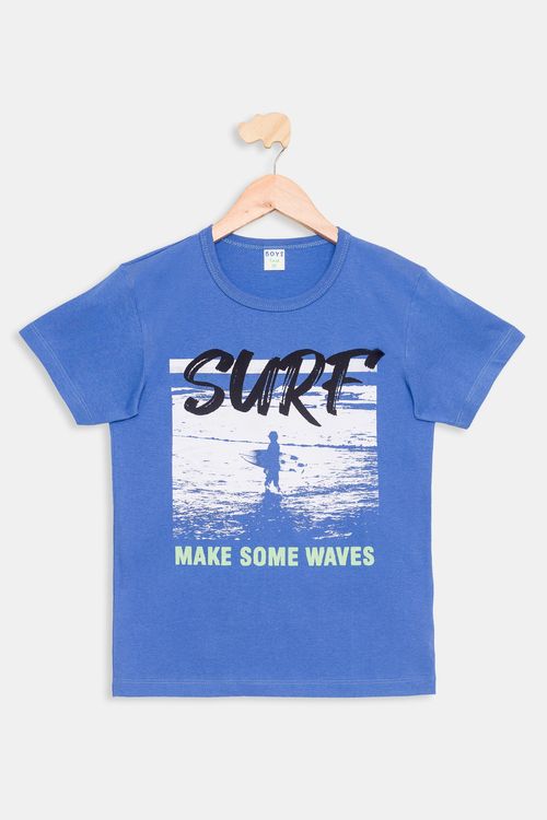 Camiseta Juvenil Surf Azul Tam 10 a 16