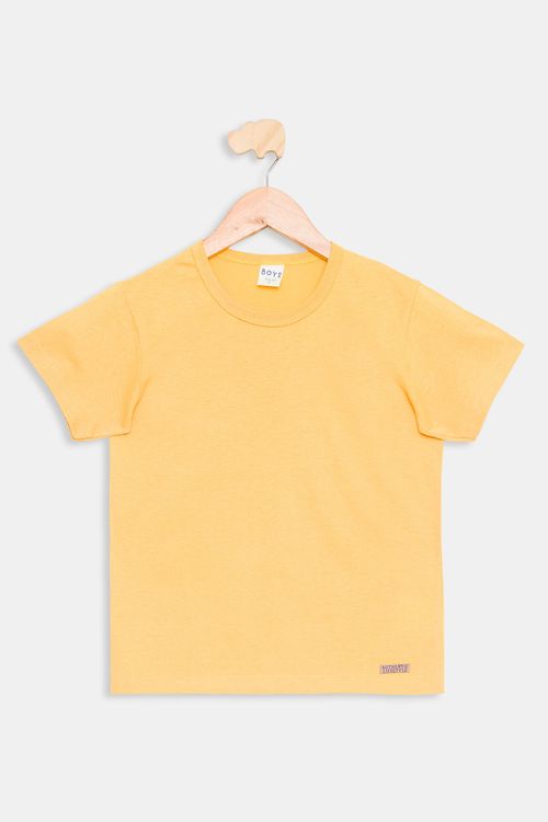 Camiseta Infantil Lisa Amarela Tam 4 a 8