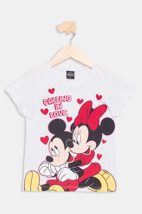 Blusa Infantil Minnie Branca Tam 4 a 10