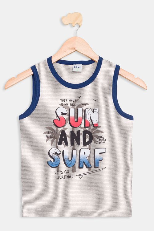 Regata Infantil Surf Cinza Claro Tam 4 a 8