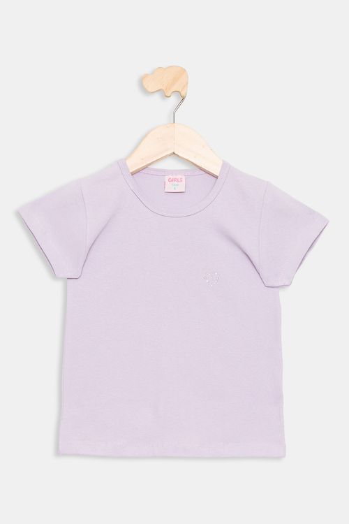 Blusa Infantil Lisa Lilás Tam 4 a 8