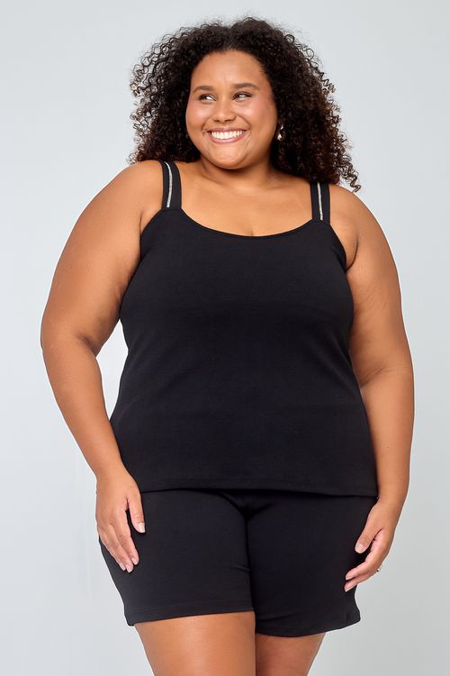 Regata Feminina Feita Pra Mim com Aviamento Preta