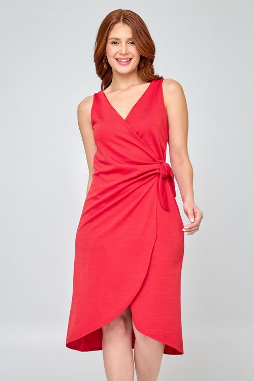 Vestido Feminino Transpassado Vermelho