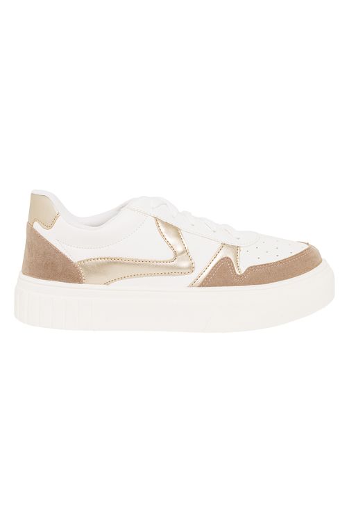 Tênis Feminino Metalizado Branco