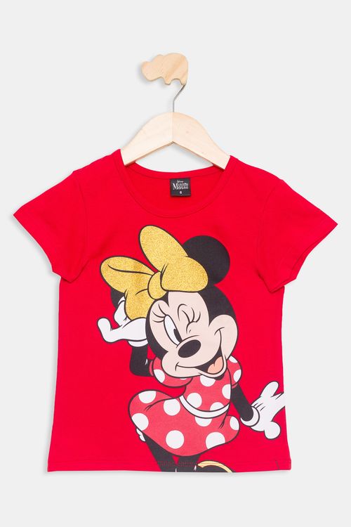 Blusa Infantil Minnie Vermelha Tam 4 a 10