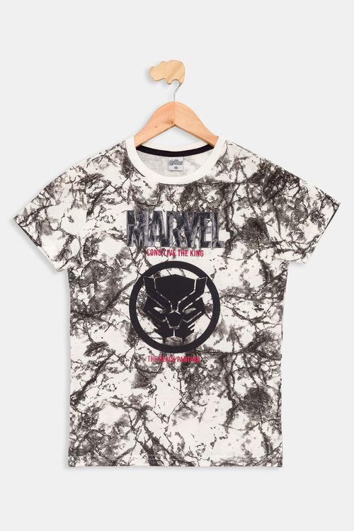 Camiseta Juvenil Pantera Negra Branca Tam 10 a 16