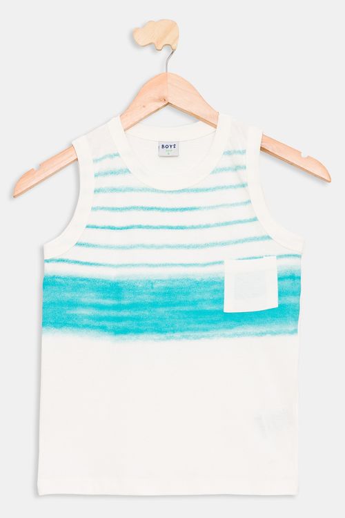 Regata Infantil Caedu Listrada Off White Algodão 4-8