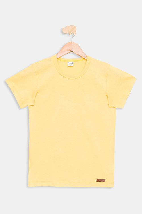 Camiseta Juvenil Lisa Amarela Tam 10 a 16