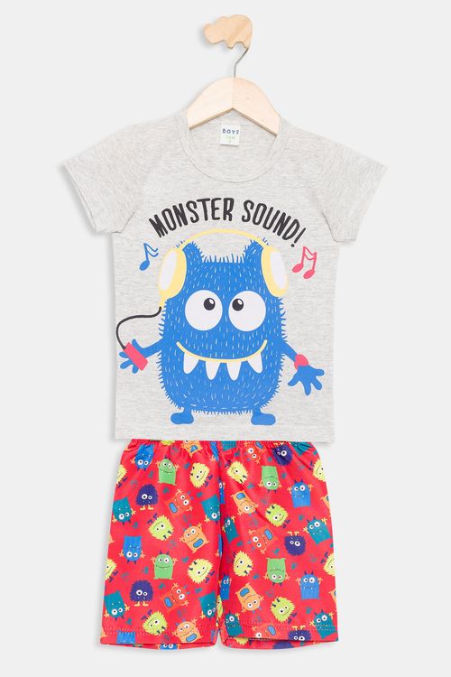 Conjunto Infantil Monstrinho Mescla Tam 1 a 3