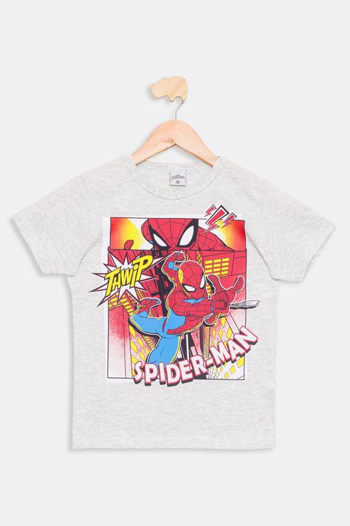 Camiseta Infantil Spider-Man Mescla Tam 4 a 10