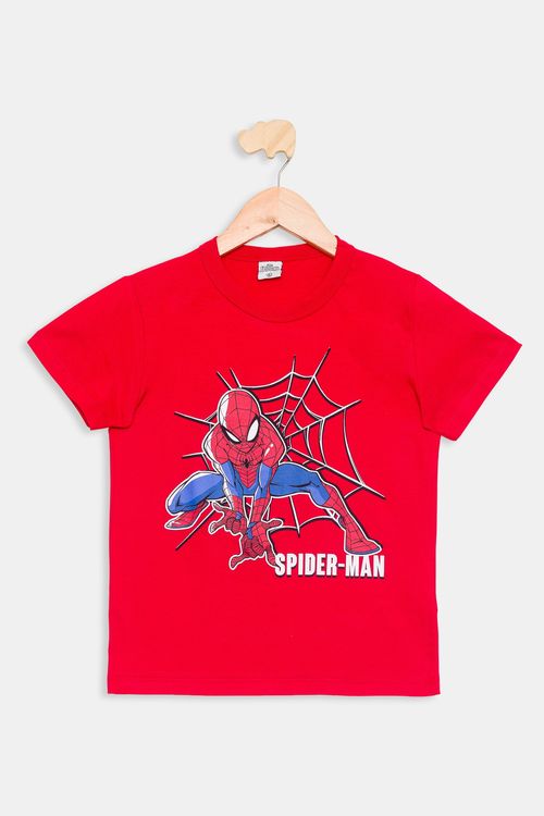 Camiseta Infantil Spider-Man Vermelha Tam 4 a 10