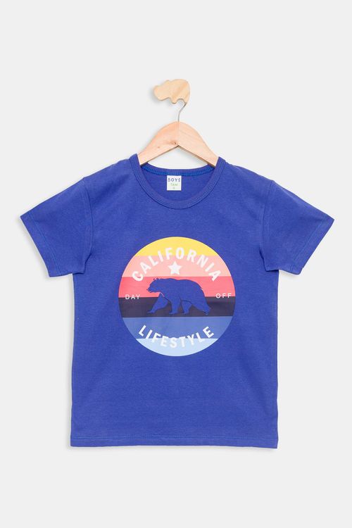 Camiseta Infantil Meninos Urso Azul Tam 4 a 8