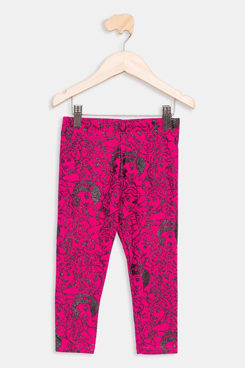 Legging Infantil Princesas Disney Rosa Escuro Tam 1 a 3