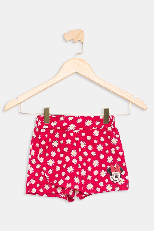 Short Infantil Minnie Vermelho Algodão Caedu Tam 1 a 3