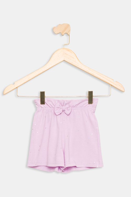 Short Infantil Caedu Clochard Lilás Algodão Tam 1-3