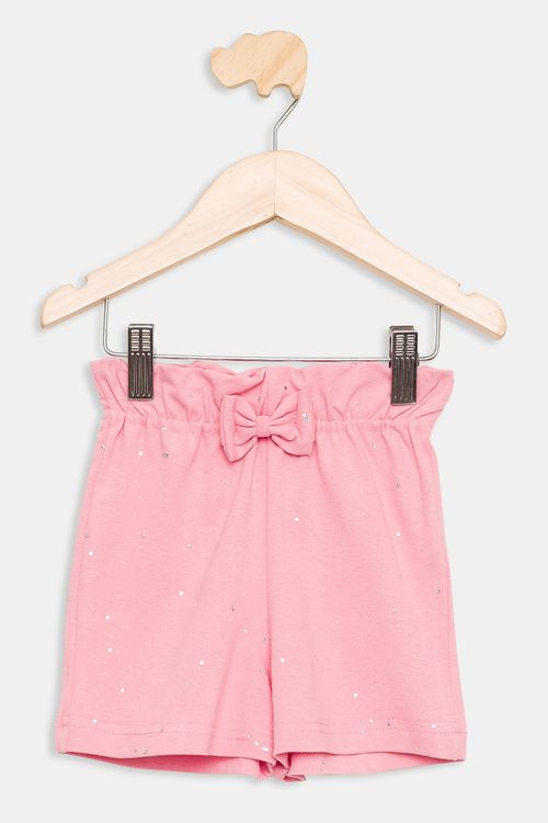 Short Infantil Caedu Rosa Claro Algodão Tam 1-3