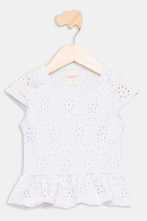 Regata Infantil Laise Branca Caedu - Tam 1 a 3 Anos