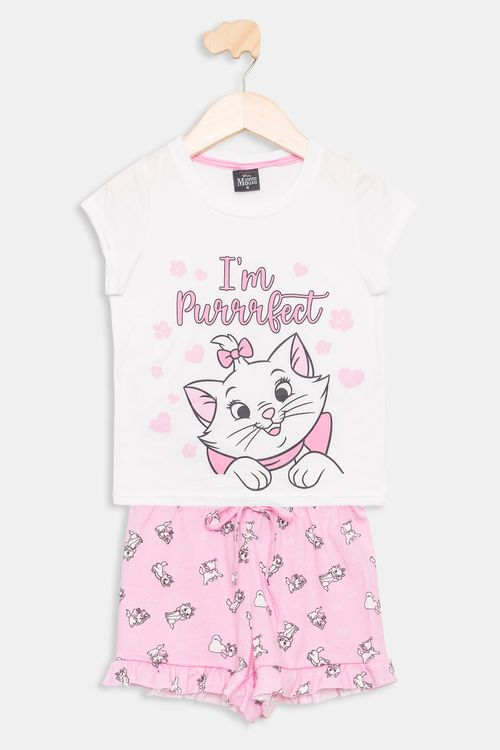 Pijama Infantil Marie Branco Tam 4 a 10
