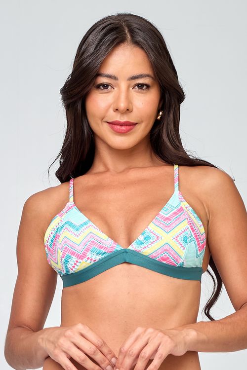 Biquíni Top Étnico Multicor
