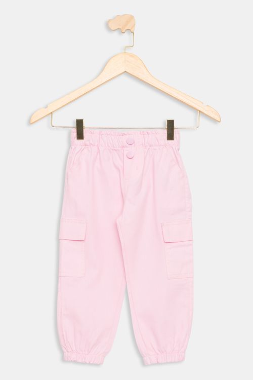 Calça Infantil Cargo Rosa Claro Tam 1 a 3