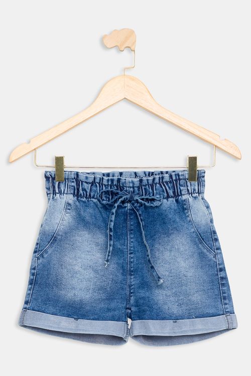 Short Jeans Juvenil Azul Médio Tam 10 a 16