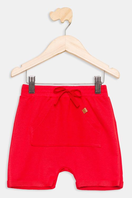 Bermuda Infantil Caedu Moletom Lisa Vermelha