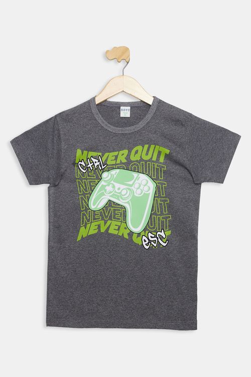 Camiseta Juvenil Game Mescla Escura Tam 10 a 16