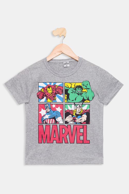 Camiseta Infantil Marvel Mescla Tam 4 a 10