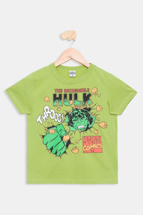 Camiseta Infantil Hulk Verde Caedu Algodão Tam 4-8