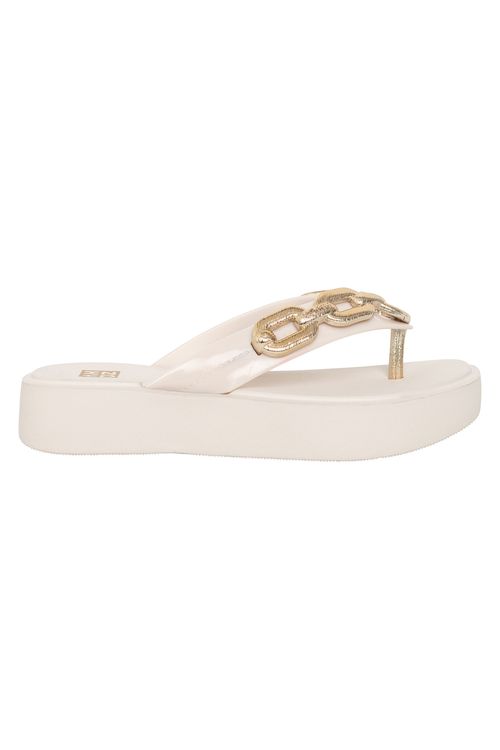 Chinelo Zaxy Chain Off White Caedu: Estilo e Conforto