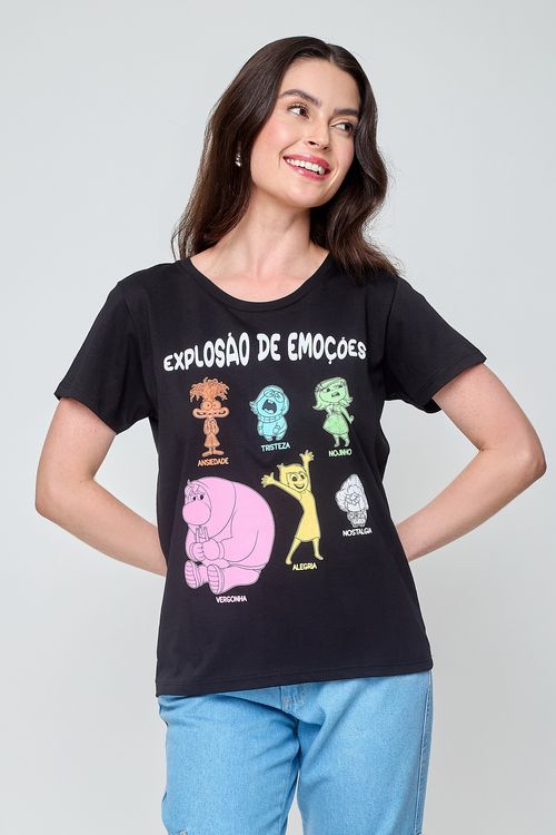 Camiseta Feminina Divertidamente Preta