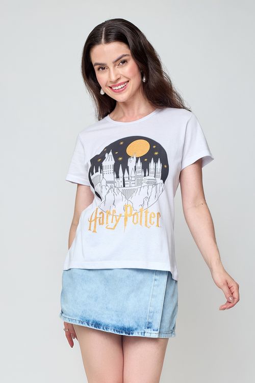 Camiseta Feminina Harry Potter Branca
