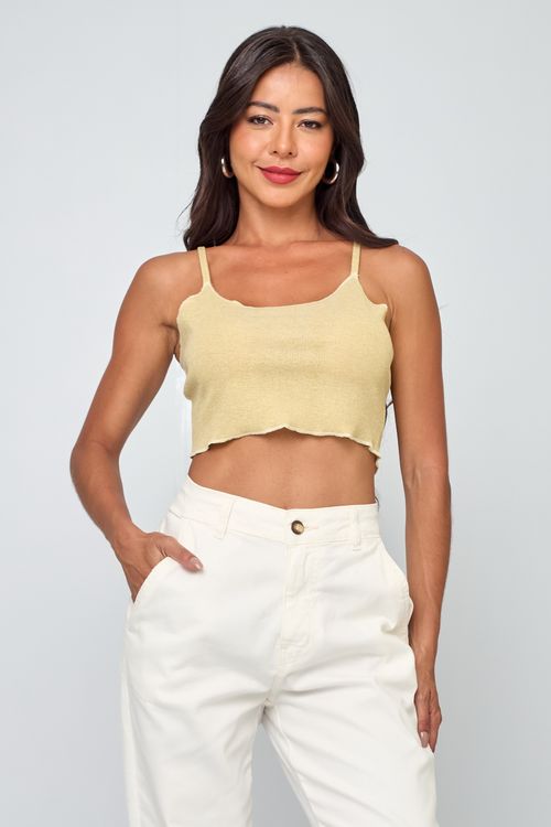 Top Feminino em Lurex Fashion Bege