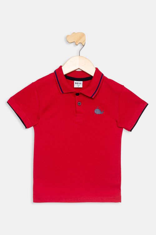 Polo Infantil Vermelha Tam 1 a 3