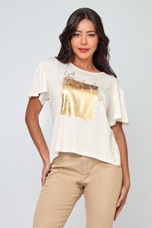 Blusa Feminina Estampada Off White