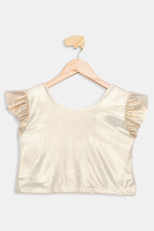 Blusa Juvenil Caedu Dourada Metálica | Brilho e Estilo 10-16