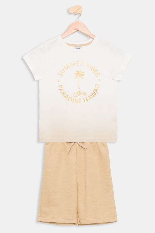 Conjunto Infantil Caedu Summer Vibes Off White Menino 4-8